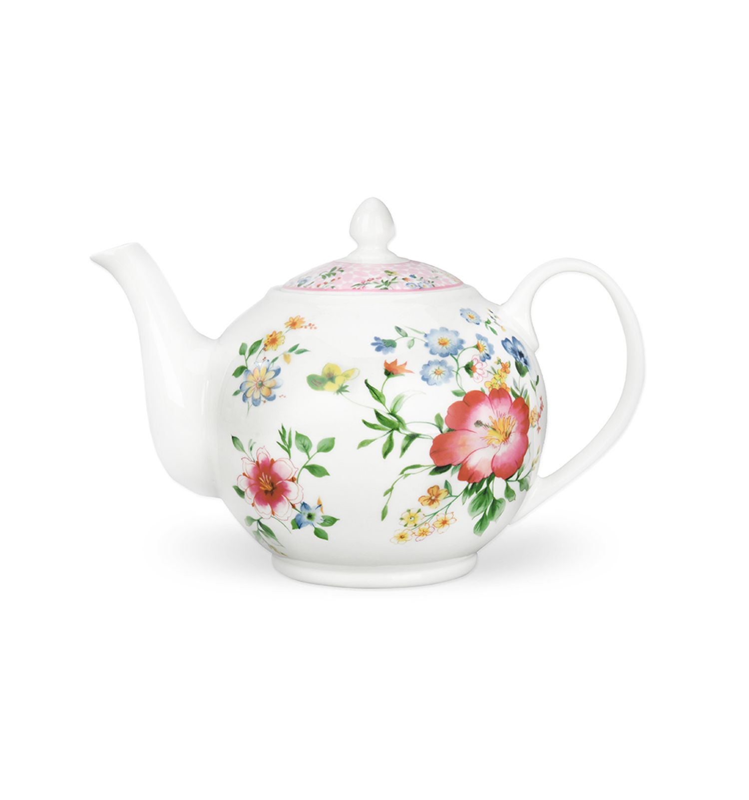 pink floral tea pot in Magnoble Pink Flower Dinner Set