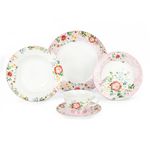 Magnoble Pink Flower Dinner Set Decal Custom Design Pattern