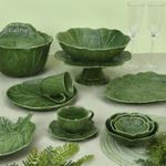 Magnoble green Cabbage Leaf Dinner Plates, Bowls, and cups