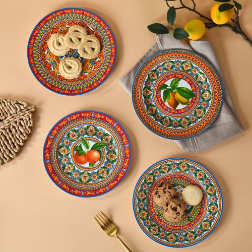 Fruit Delight Ceramic Dinner Plate Set