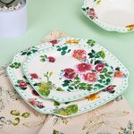 Modern floral Blooming Tale Square Ceramic Dinner Set