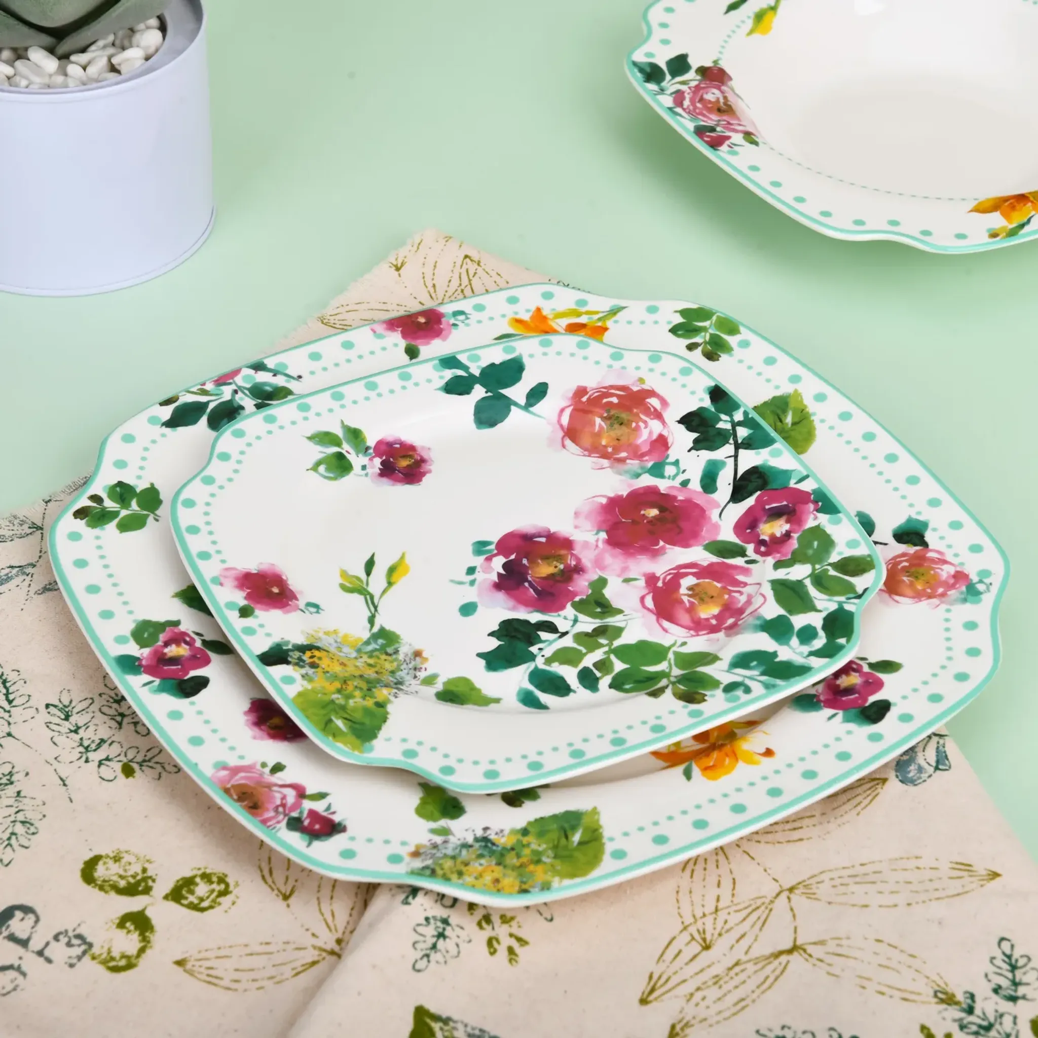 flower ceramic dinner plate