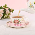 cup and saucer in Magnoble Pink Flower Dinner Set