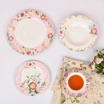 Magnoble Pink Flower Dinner Set Decal Custom Design Pattern