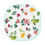 Modern floral plate in Blooming Tale Square Ceramic Dinner Set