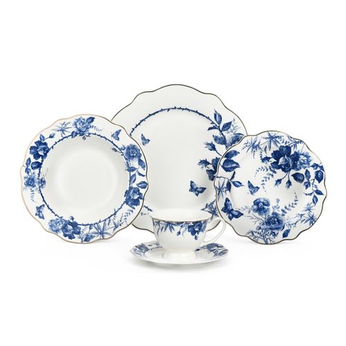 20pcs Blue Garden Harmony Ceramic Dinnerware Set