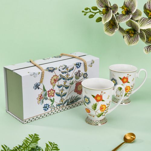 Spring Blossom Ceramic S/2 Mug Set