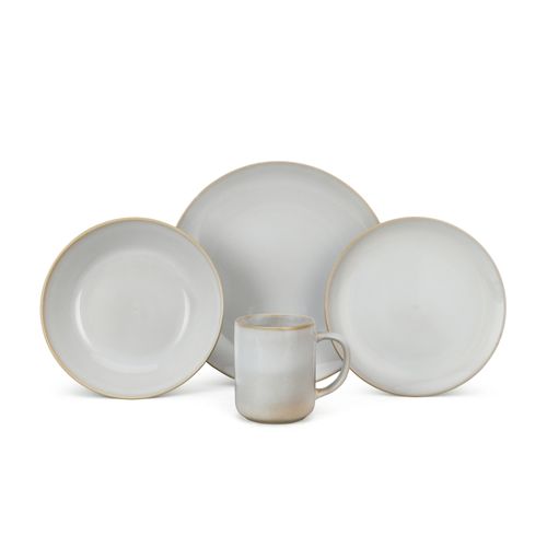 24pcs Magnoble White Glaze Ceramic Dinnerware Set