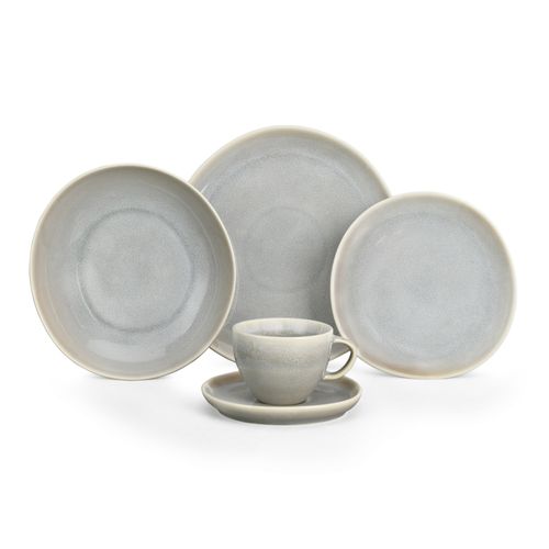 20pcs Magnoble Gray Color Glazed Ceramic Dinnerware Set