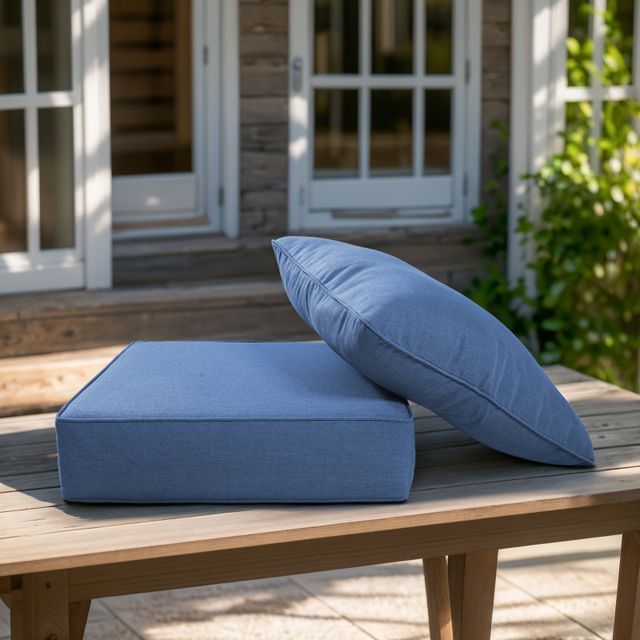 1 Set Outdoor Cushion, High Back and Deep Seating, 6" H x 24" W x 24" D