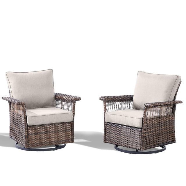 Outdoor 4" Wide Armrest Swivel Glider Chairs, SS Series