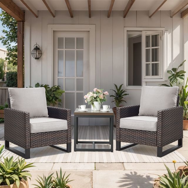 2 Set Outdoor Cushion, High Back and Deep Seating, 6" H x 24" W x 24" D