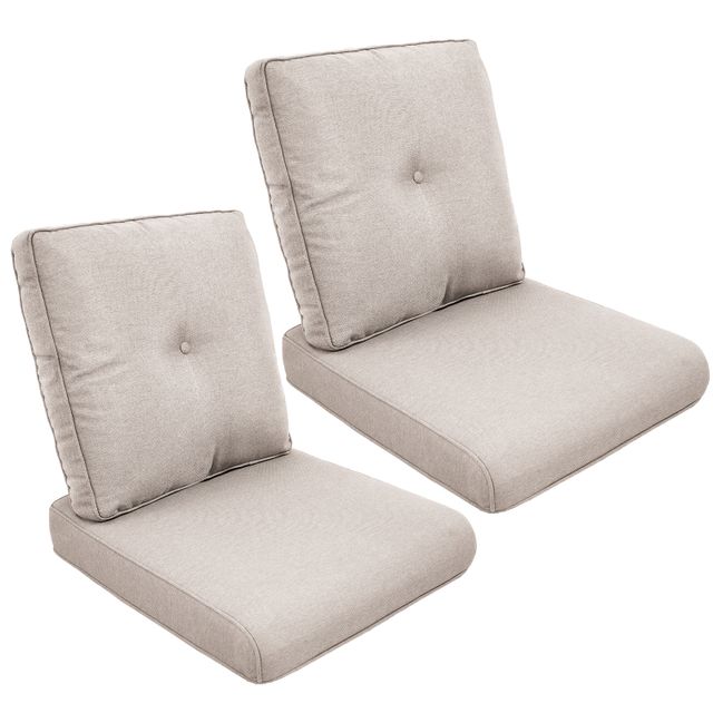 2 Set High Back and Deep Seating Outdoor Cushion with Button, 22'' x 24''