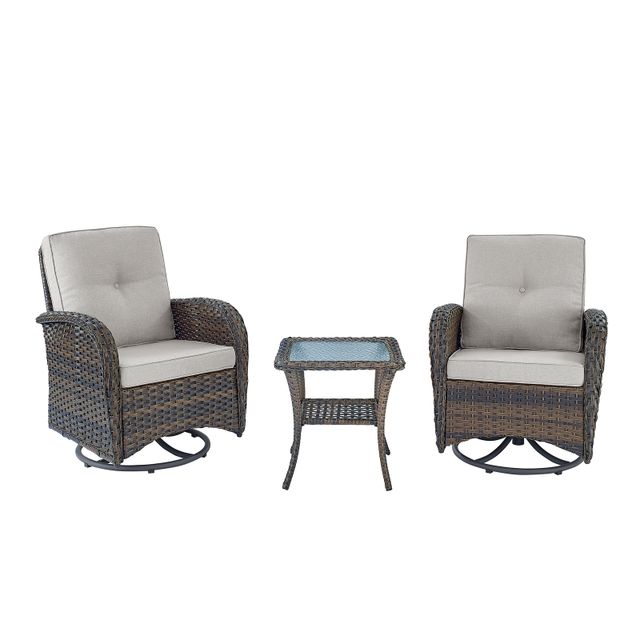 Swivel Glider Chairs Set with Side Table, NDS Series