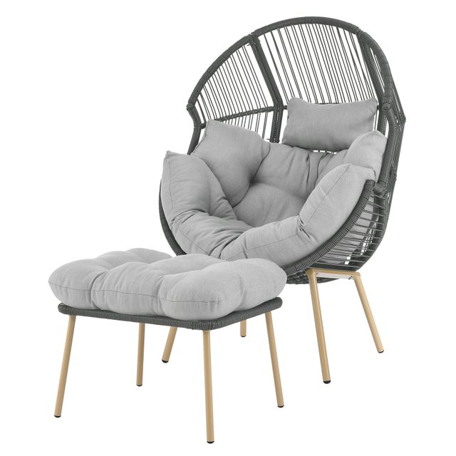 Egg Chair Set with Ottoman