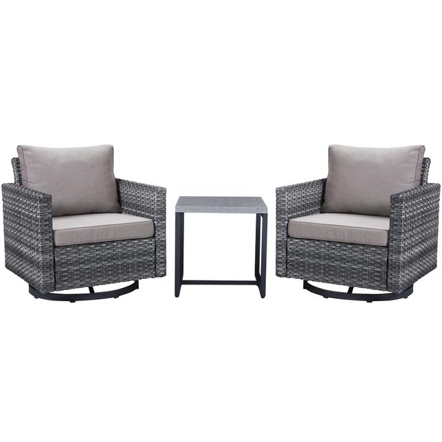 Swivel Glider Chairs Set with Side Table, GRS Series