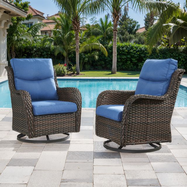 Outdoor Swivel Glider Chairs Smiley Cushions, NTC Series