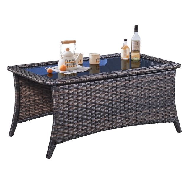 Outdoor Coffee Table with Tempered Glass Top, NTC Series