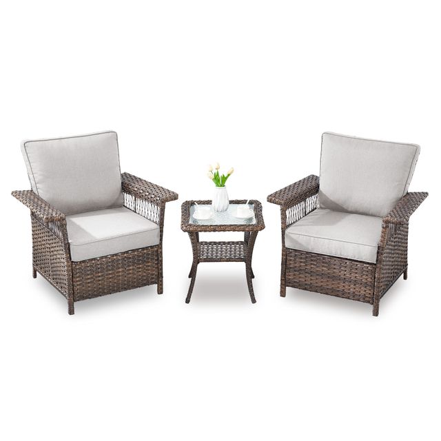 Fixed Chairs Set with Side Table, SS Series