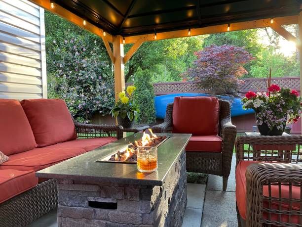 Iron fire pit table
