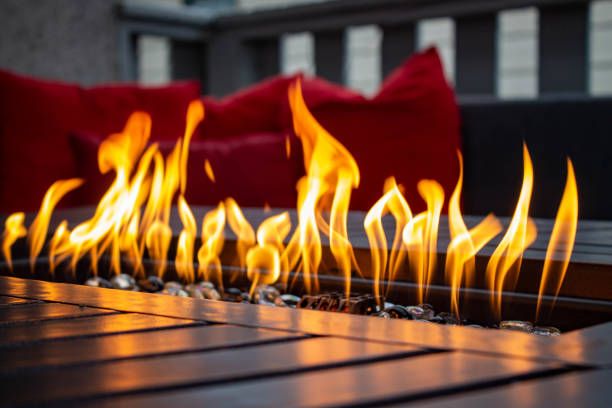 Iron fire pit table