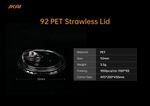 92mm 12oz PET lid
