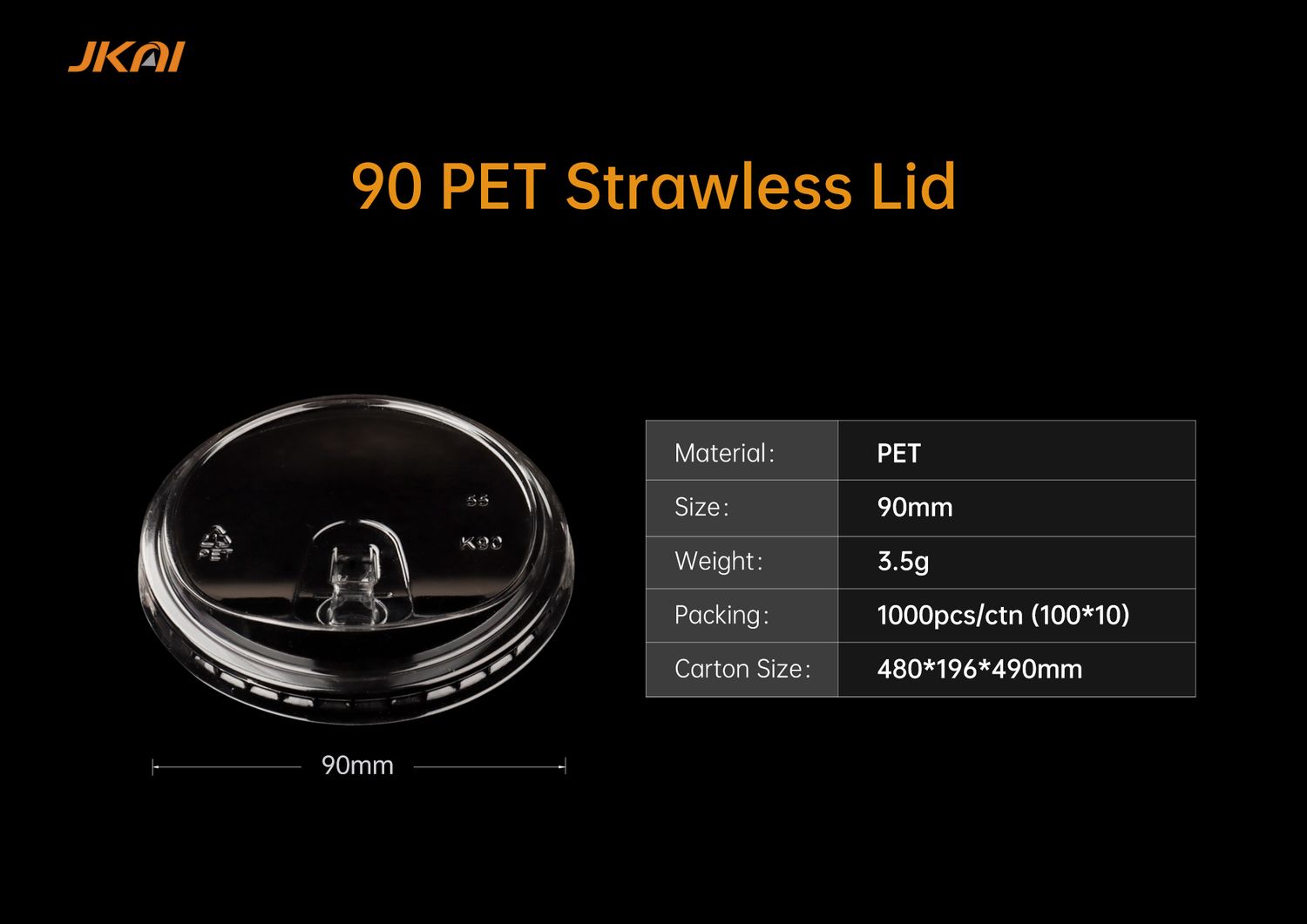 90mm 400ml PET lid