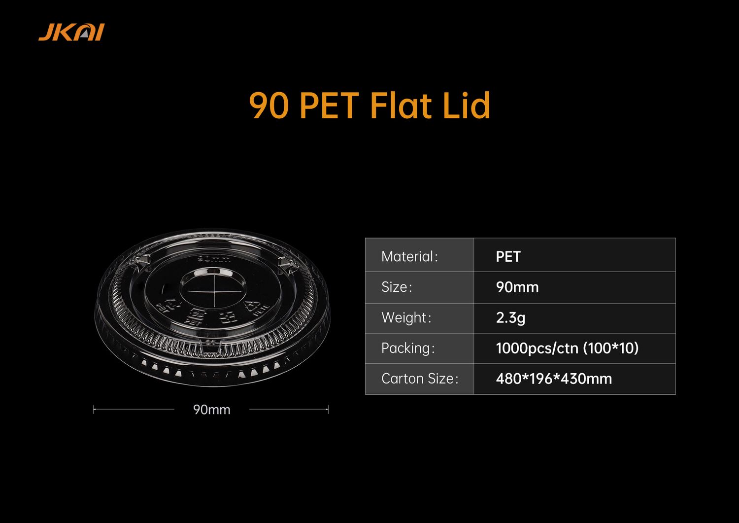 90mm 400ml PET lid