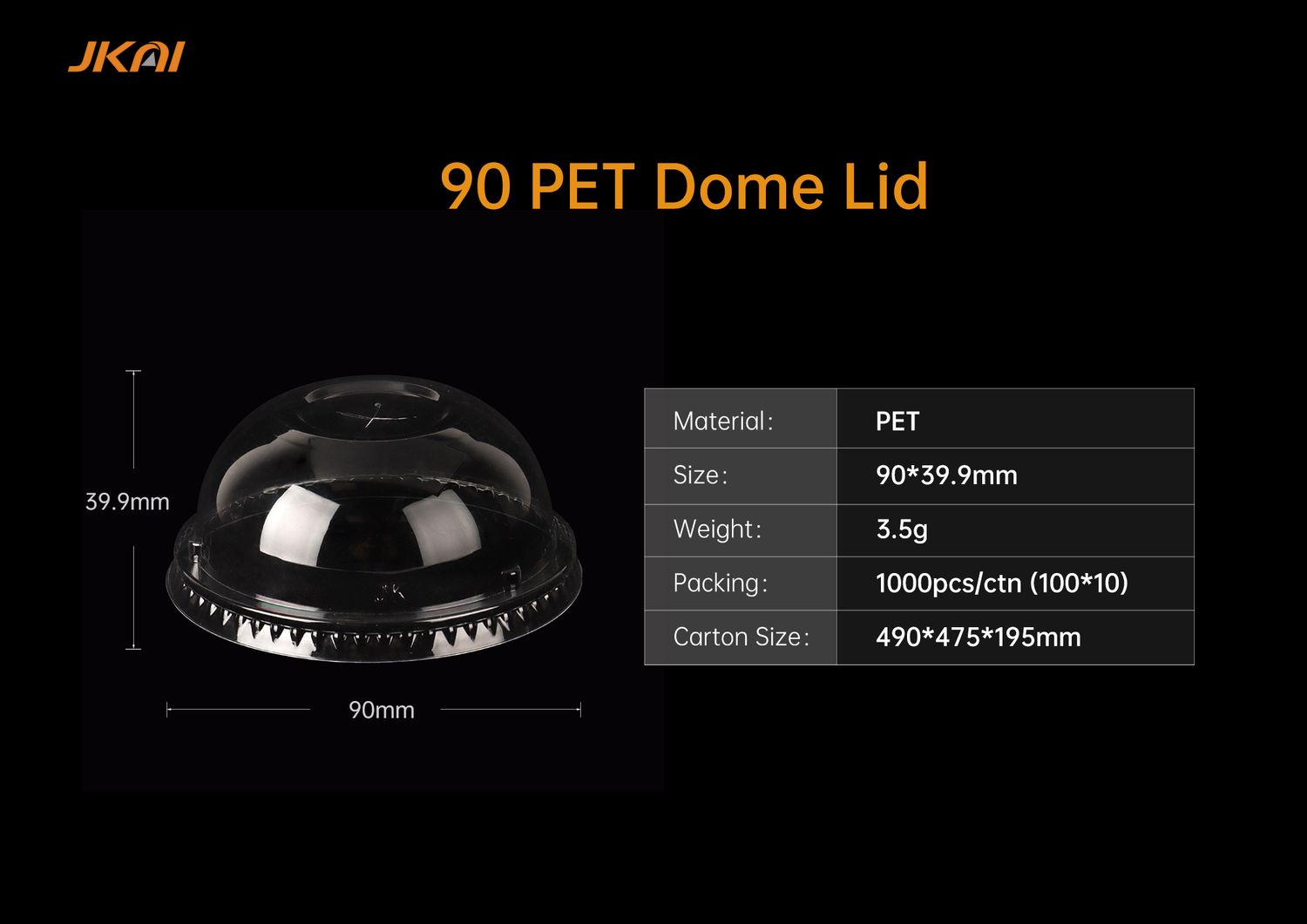 90mm 400ml PET lid