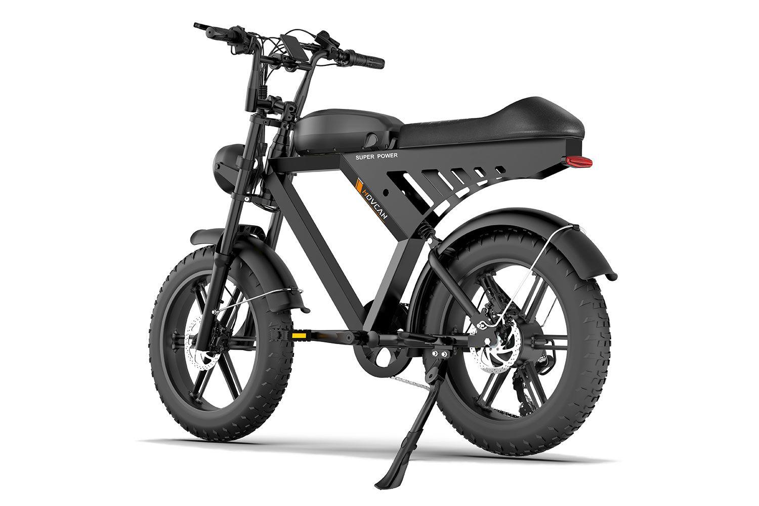 1000W Movcan V30 Long-Range Off-Road E-Bike with Fat Tire and Full Suspension Black Model side view