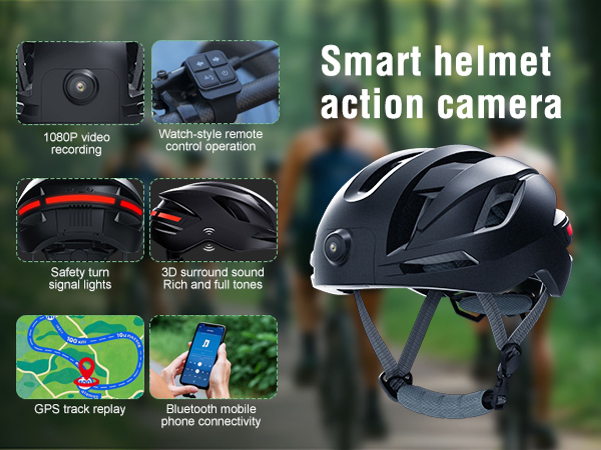 Movcan smart helmet with action camera