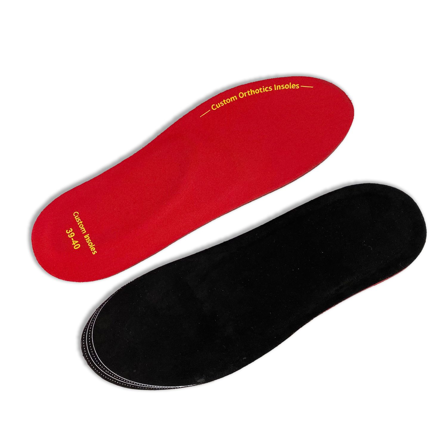 Lee-Mat red and black custom molded arch supports