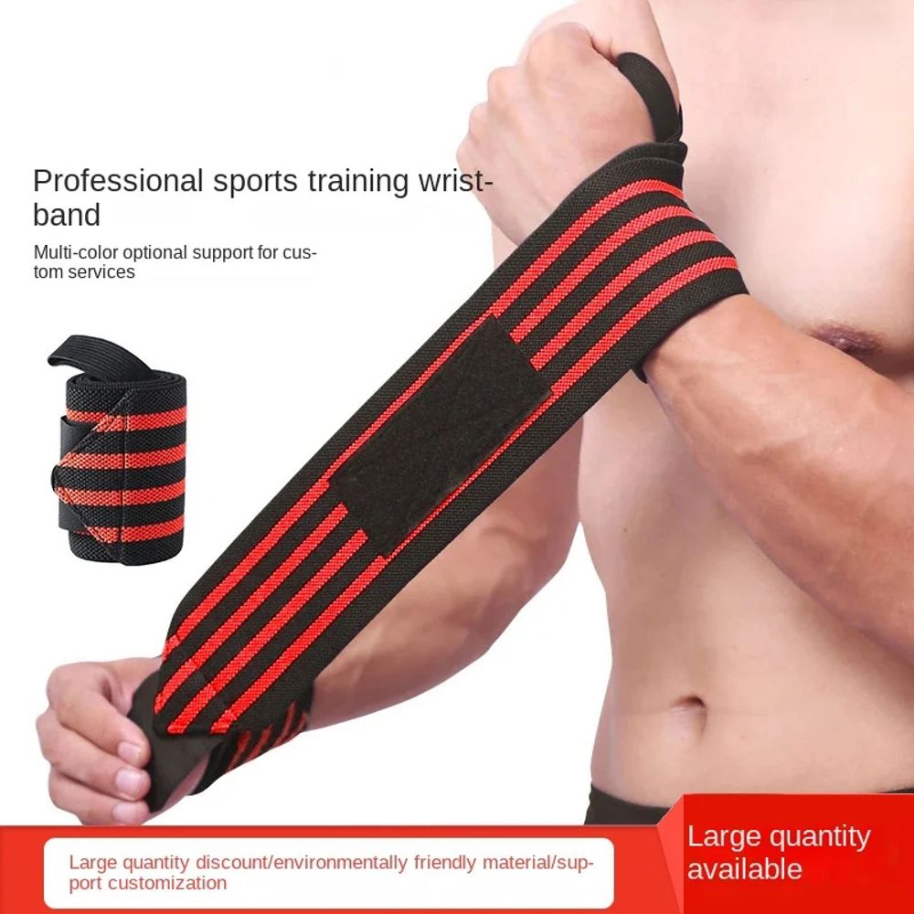 Cinturini elastici da polso per allenamenti sportivi di sollevamento pesi con passante per il pollice traspirante e linguette sinistra/destra