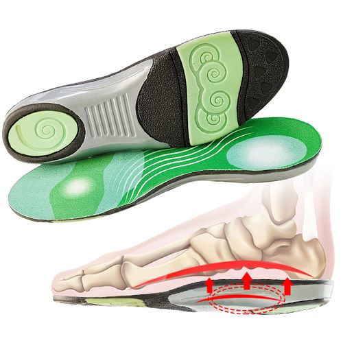 Orthopädische Einlegesohlen für Laufsportarten mit PU-Stoßdämpfung, Dämpfung, atmungsaktiver Fußgewölbeunterstützung