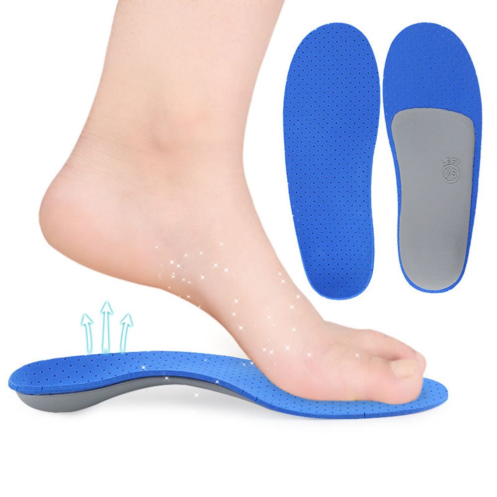 Semelles orthopédiques pour soutien de la voûte plantaire, correction du pied plat, avec coque en plastique et nylon