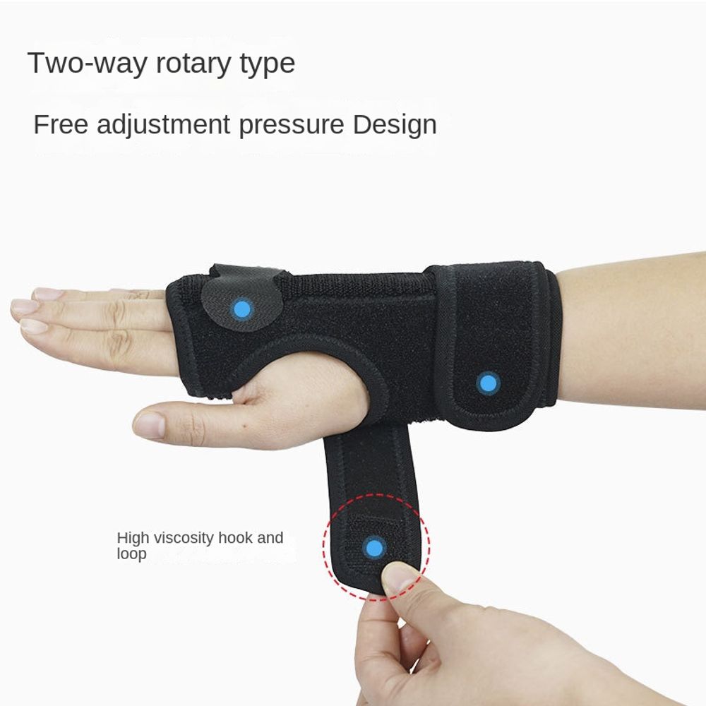 用于肌腱炎关节炎扭伤的手腕支撑夹板，带拇指人字形夹板和可拆卸铝板