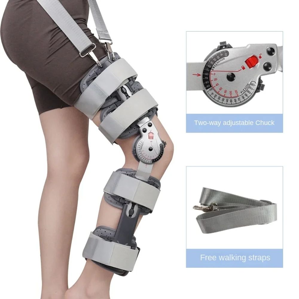 Attelle fixe de genou réglable pour blessure au ligament du ménisque, attelle postopératoire du genou, entraînement de rééducation des membres inférieurs
