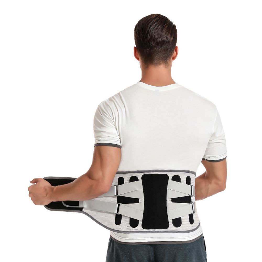 Tutore per la schiena con supporto ergonomico per la colonna vertebrale curva e stecche in lamiera d&#39;acciaio