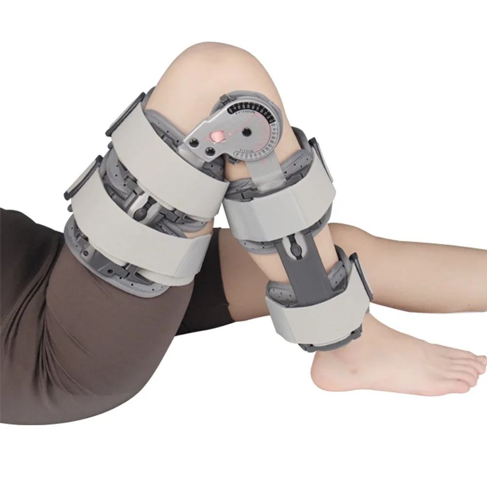 Verstellbare feste Knieorthese für Meniskusbandverletzungen, postoperative Knieorthese für die Rehabilitation der unteren Gliedmaßen, Knieorthese