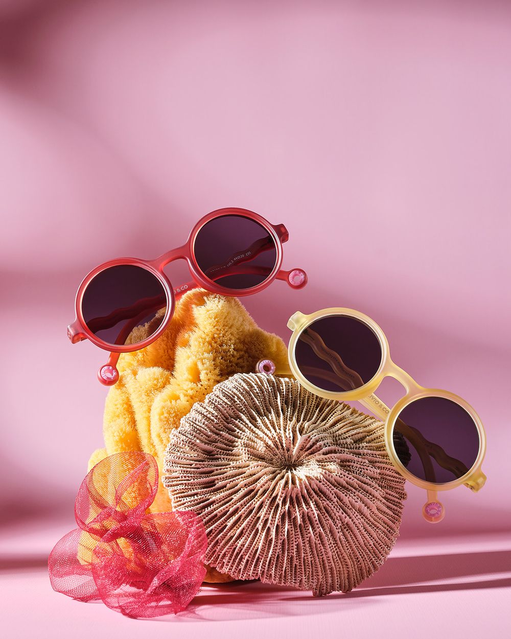 Kids Round Sunglasses Sun Coral
