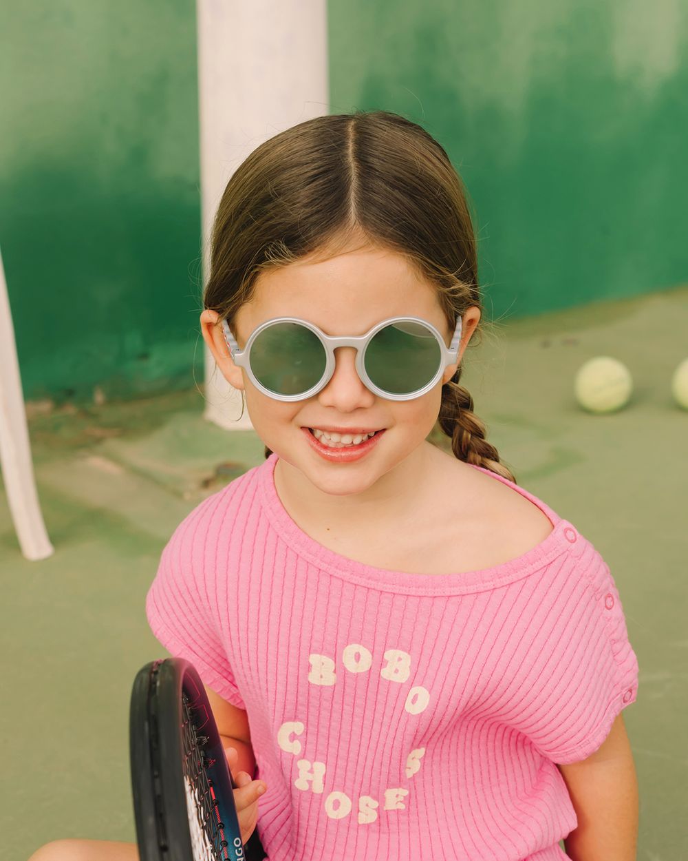 Kids Round Sunglasses Medallion Platinum