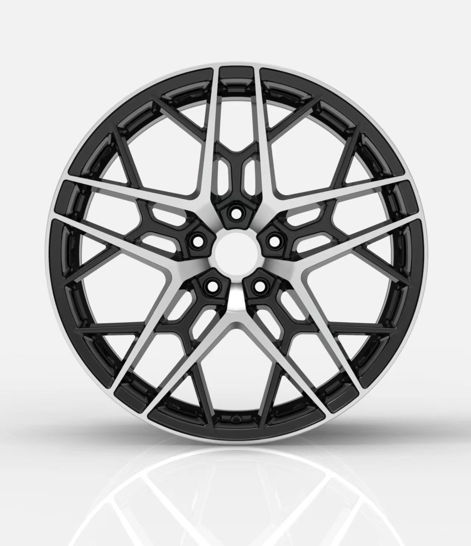 black and silver light weight auto mag wheel for cars

