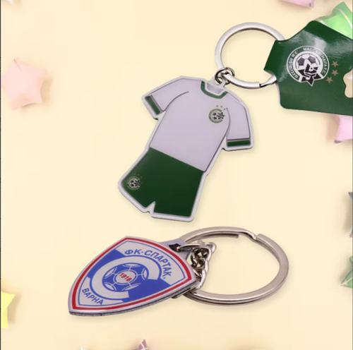 China Supplier Custom Sports Football Soccer Souvenir Offset Printing Metal Keychain