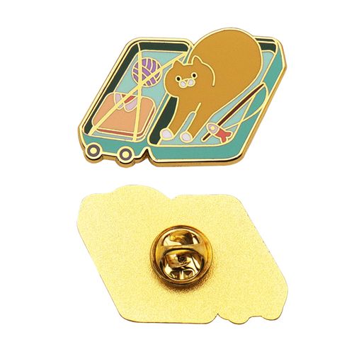 Fabrikant Ontwerp Metaal Hard Emaille Pin Aangepast Logo Cartoon Dier Souvenir Pin Stuur Vriend Kawaii Tas Accessoires Badge Pin