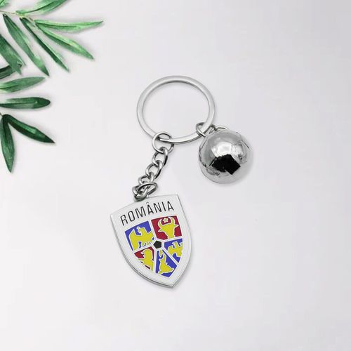Promotional Football Romania Custom 2D/3D Hard Enamel Sports Key Ring Metal Gifts
