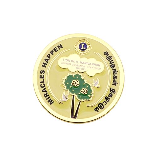 Glitter Souvenir Emblem Gold Custom Logo Brooch Badge Metal Enamel Lapel Pins International Lions Club Pin