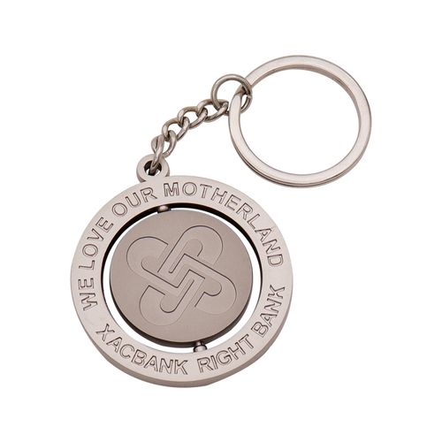 Personalized Custom 360 Degree Rotating Spinning Metal Keyring 3D Enamel Keychain for Souvenirs Gift