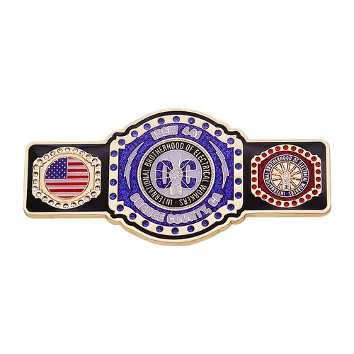 Wholesale Custom MUAUTHAI Enamel Lapel Pin Belt America Boxing Club Badges Crystal Glitter Accessories Sport Soft Enamel Pins