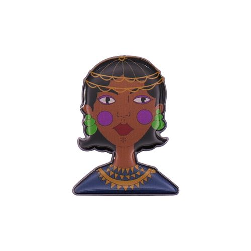 Offset Print Pin Epoxy Coated Stainless Steel Material Indian Figure Portrait CMYK Print Logo Lapel Pins