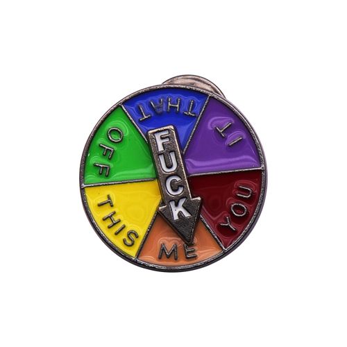 Metal Soft Enamel Color Spinning Spinner Rainbow Round Turntable Lapel Pin Badge Custom Interactive Enamel Pin